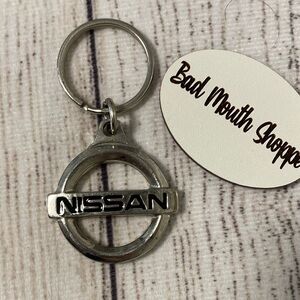 Nissan Emblem Silver Keychain Keyring